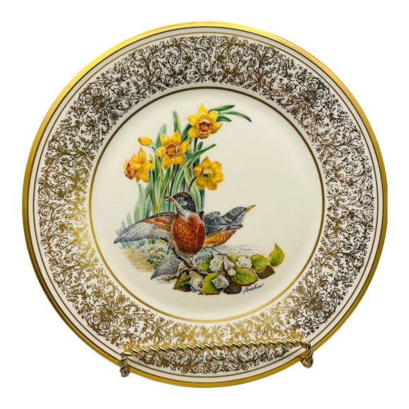 Boehm Birds by LENOX Eastern Phoebe & Robin 1977 Plates Annual limited Edition - Picture 2 of 15